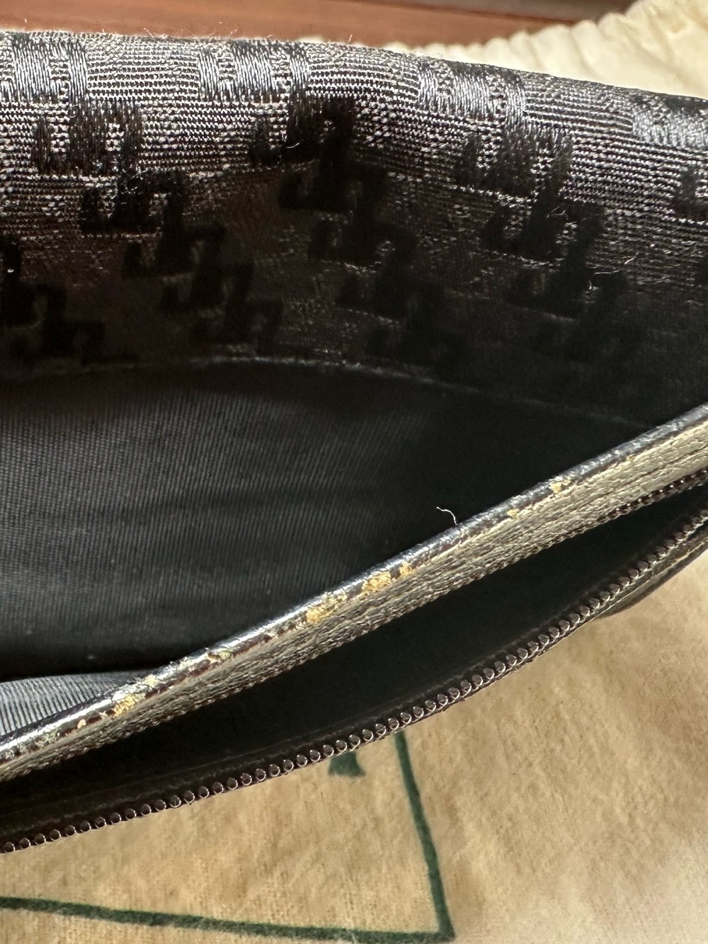 Vintage Gucci Black GG Canvas Leather Gold Buckle Shoulder Bag + Matching Wallet - Picture 15 of 16